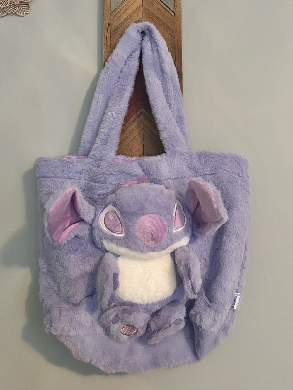 Lavender Stitch Plush Tote Bag